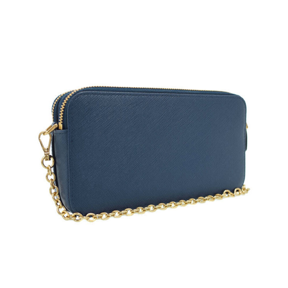 Prada Saffiano Leather Chain Crossbody Bag Blue - Picture 2 of 5